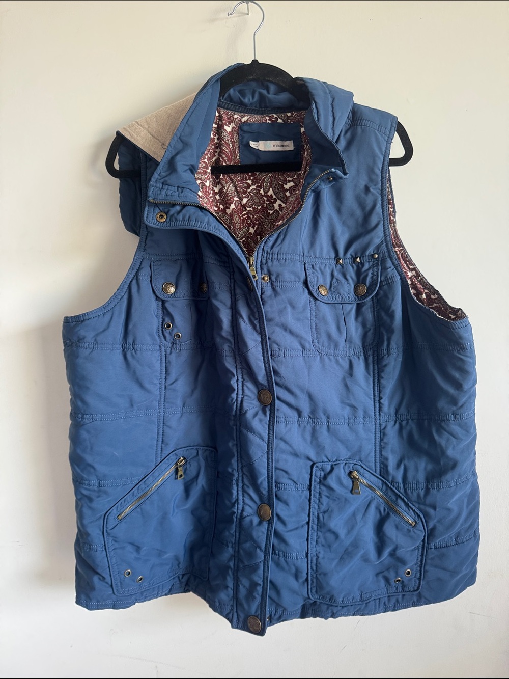 Women's Blue Quilted Vest Jacket - Maurice’s size 3X